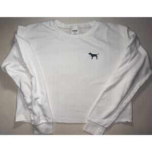 Cropped Pink by Victoria Secret -Women's SweatShirt- White Medium